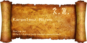 Karpelesz Mózes névjegykártya